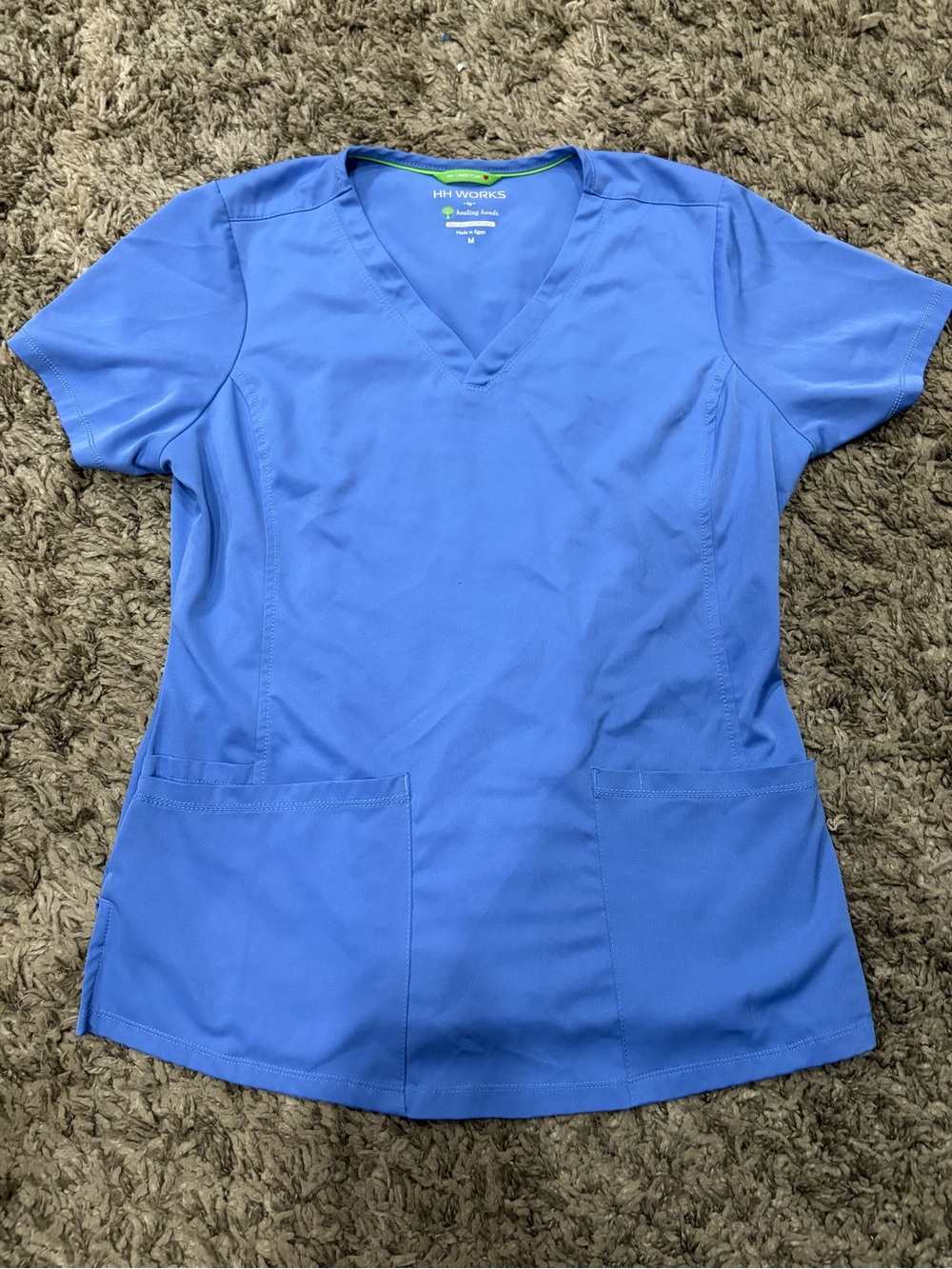 healing hands Royal Blue V-Neck Scrub Top